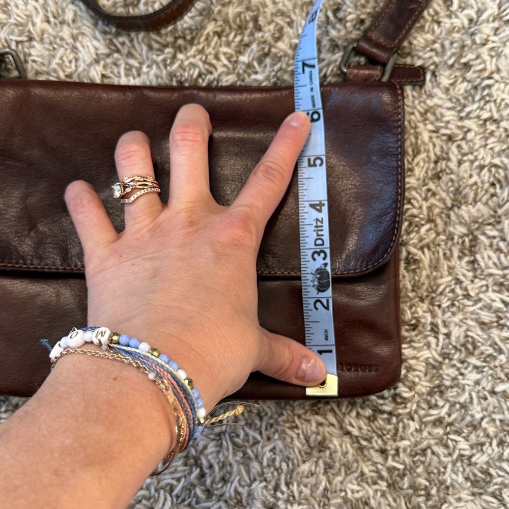 Jack Georges Leather Brown Crossbody Purse with RFID Protection - Picture 3 of 13